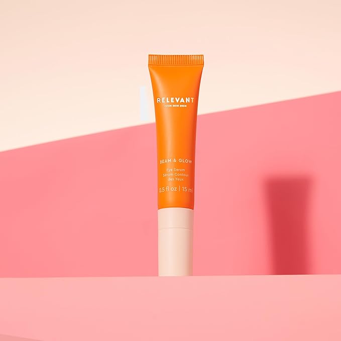 Relevant Beam and Glow Eye Serum - Hydrating Serum for All Skin Types - Vegan Skincare with Shea Butter and Niacinamide - Gluten Free - 0.5 oz