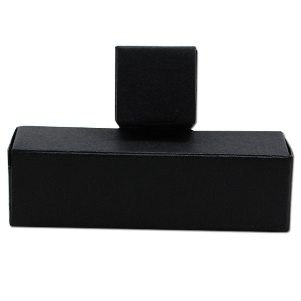50 Pack Mini 0.78x0.78x3.34 inch Rectangle Black Boxes Kraft Paper DIY Lipstick Beauty Accessories Essence Oil Lipstick Bottle Packaging Gift Makeup Organzier Tube Storage