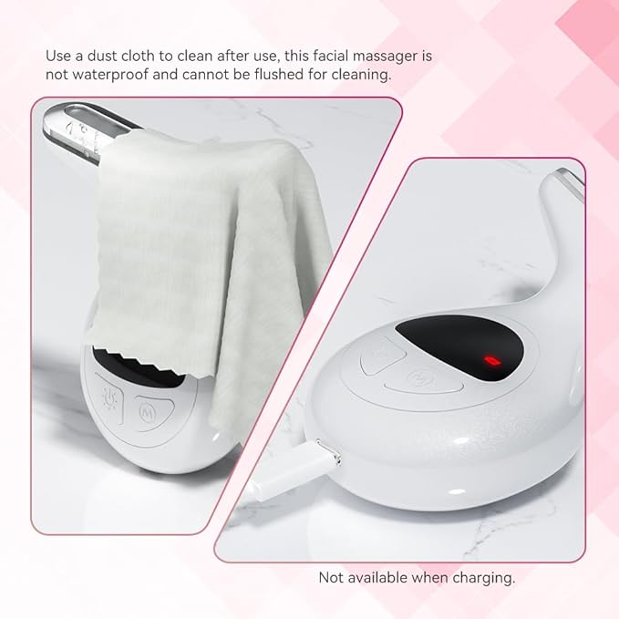 Face Neck Massager, 7-in-1 Face Sculpting Tool, Facial Massager for Skin Care, Face Massager with Vibration（White）