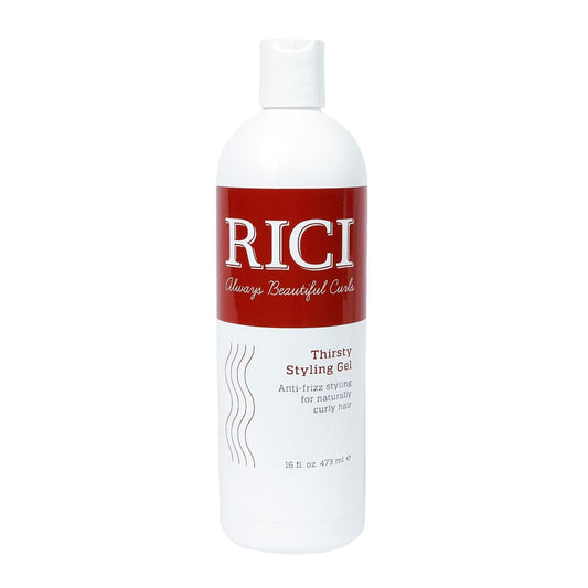 RICI Thirsty Styling Gel for Curly Hair | Naturally Formulated to Prevent Frizz for All Types of Curly Hair | Patented Formula Made in the USA (16 oz)