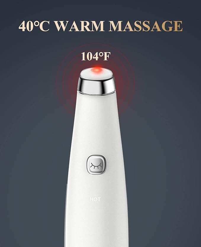 TOUCHBeauty Eye Massager Wand with 40℃, Eye Cream Booster with Heat/Vibrαtion/Red Mode, Fine Lines Remover TB-1662