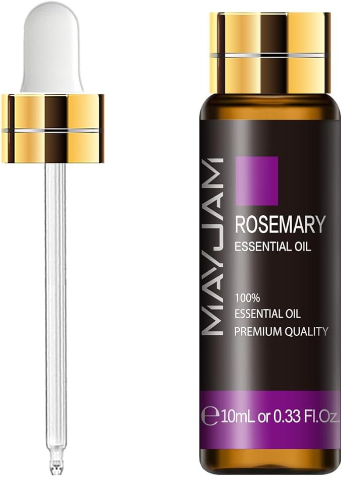 Rosemary Essential Oil 10ML, Pure Essential Oils for Massage, Diffusers, Rosemary Oil for Soap Candle Making (0.33FL.OZ Bottle)
