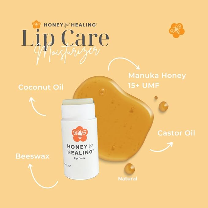 Ultra-Hydrating Formula Made with Manuka Honey 15+ UMF, Coconut Oil, Beeswax | 12+ Hour Moisture, Zero Waste Recyclable Tube | 0.25 oz / 7 gr (Natural)