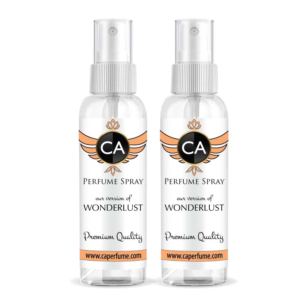 CA Perfume Eco Refill Impression of Wonderlust For Women EDP Perfume Concentrated Long Lasting Eau de Parfum Spray Refillable Atomizer Bottle 2 Fl Oz/60ml X2