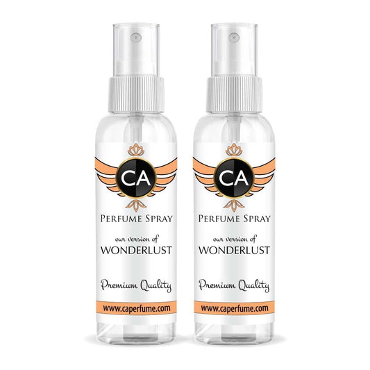 CA Perfume Eco Refill Impression of Wonderlust For Women EDP Perfume Concentrated Long Lasting Eau de Parfum Spray Refillable Atomizer Bottle 2 Fl Oz/60ml X2