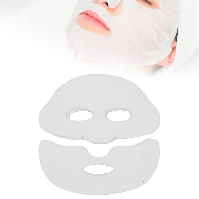 YUYTE 100 Pcs Enlarged Cotton Facial Mask Sheets - Moisturizing, Skin Friendly, DIY Cosmetic Face Skin Care Mask with Soft Silk for Spa Wet Compress, Topical Care