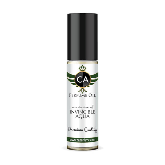 CA Perfume Impression of Invincible Aqua for Men Fragrance Oil Woody Aquatic Scent Long Lasting Cologne for Men Travel Size TSA Ready Mini Parfum Body Oil Roll-on 0.33 Fl Oz 10ml