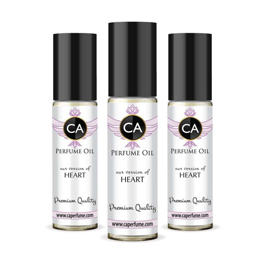 CA Perfume Impression of Heart for Women Eau De Parfum Floral Scent Long Lasting Perfumes for Women Travel Size TSA Ready for Day and Night Wear 0.33 Fl Oz 10ml (Pack of 3)
