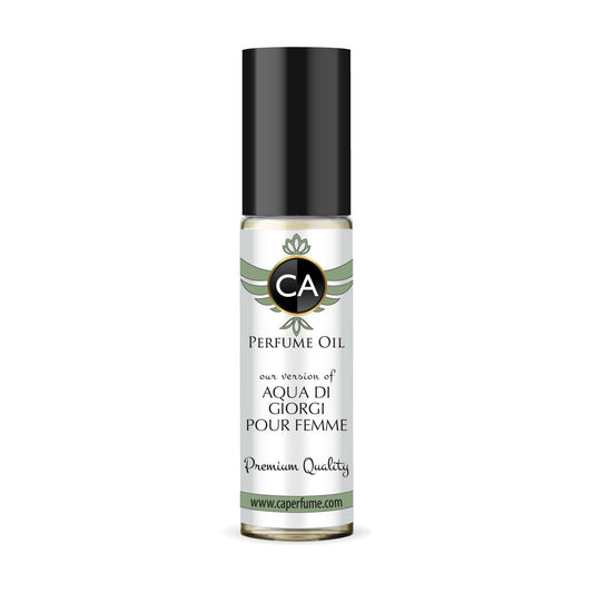 CA Perfume Impression of Aqua Di Giorgi Pour Femme for Women Fragrance Oil Floral Aquatic Scent Long Lasting Perfumes for Women Travel Size TSA Ready Mini Parfum Body Oil Roll-on 0.33 Fl Oz 10ml