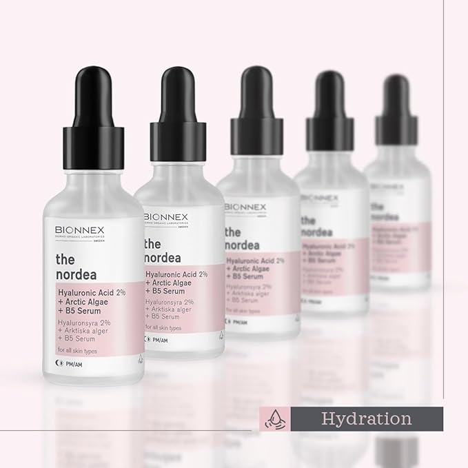 The Nordea - 2% Hyaluronic Acid Serum for Face with Arctic Algae & Vitamin B5 | Anti-Aging Serum for Fine Lines, Wrinkles Hydrating Serum (2% Hyaluronic Acid Skin Serum for Face)