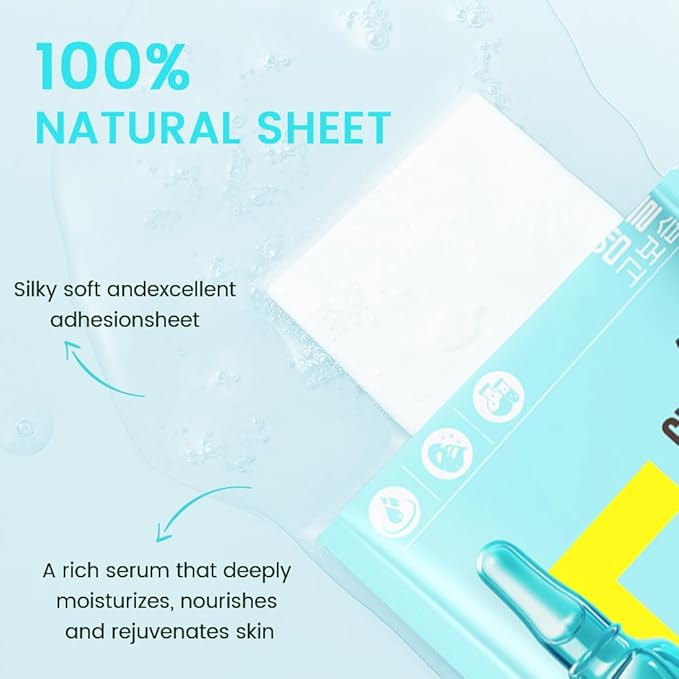 Face Sheet Mask Skincare,Hydrating Spa Face Mask For Sensitive Skin,Moisturize,Nourish for All Skin Types,Natural Skin Care Spa Face Mask for Women Men Girls,Pack of 6