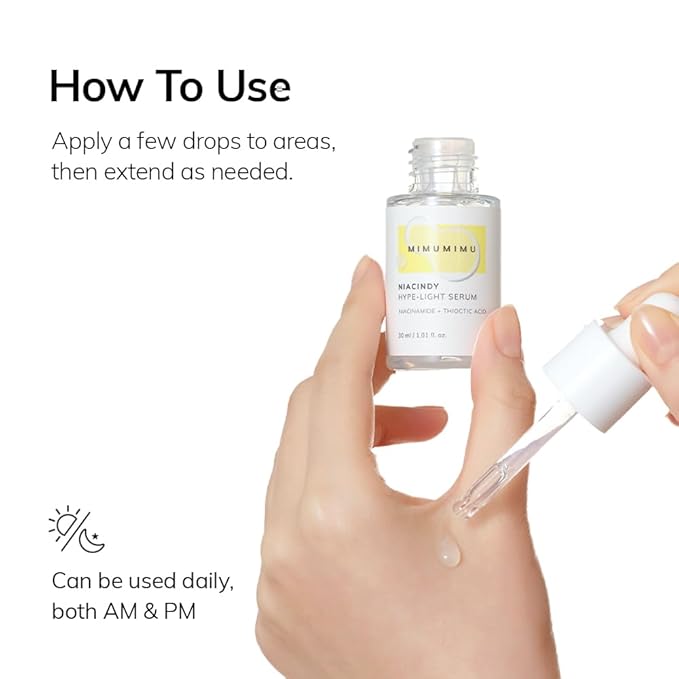 MIMUMIMU NIACINDY Lightweight Serum for Clarity Skin with Niacinamide 5% + Thioctic Acid, for Sensitive skin, Pore Smoothing, Korean Glass Skin, Glow Booster, Fragrance-Free (30ml/1.01 fl.oz)