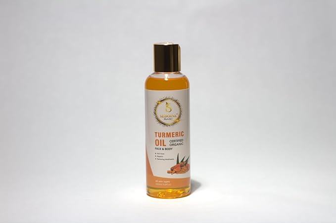 – Turmeric Oil for Face & Body, Natural Brightening Oil for Dark Spots, Repairing, Anti-Acne, Evens Skin Tone, Minimizes the Appearance of Pores – 200ML