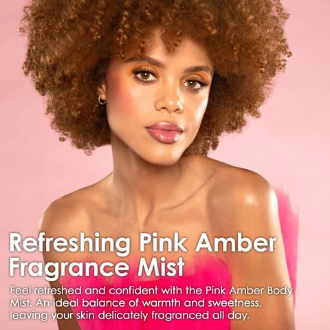 CANDIE'S Pink Amber Fragrance Mist - Sweet, Long-Lasting Perfume for Women, Luxurious All-Day Freshness, Ideal Body Cologne for Ladies, Feminine Scent, Lasts All Day, Must-Have Fragrance, 8.4 fl oz