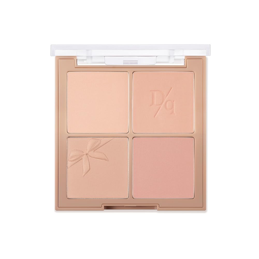 Dasique Blending Mood Cheek #10 Muted Nuts | 4 Blendable Shades in Lighteight Smooth Powder | Vegan | Korean Makeup | Blush