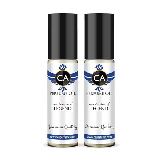CA Perfume Impression of Legend for Men Eau De Parfum Aromatic Fougere Scent Long Lasting Cologne for Men Travel Size TSA Ready for Day and Night Wear 0.33 Fl Oz 10ml (Pack of 2)