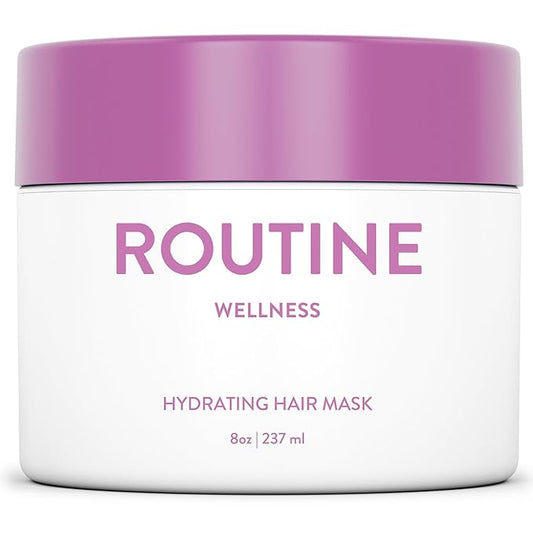 Routine Wellness Deep Conditioning Hair Mask for Dry Damaged Hair - Hydrating, Moisturizing Repair Treatment - Promotes Fullness - Rose Hips 8oz