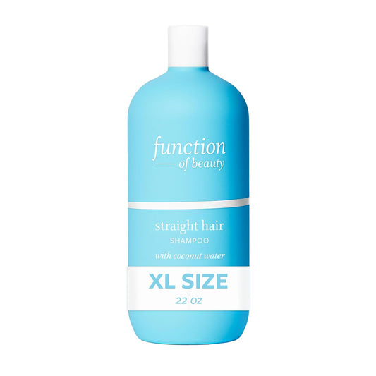 FUNCTION OF BEAUTY Straight Hair Shampoo, 22 oz - Formulated with Coconut Water to Hydrate & Moisturize, Sulfate Free, Customizable Haircare