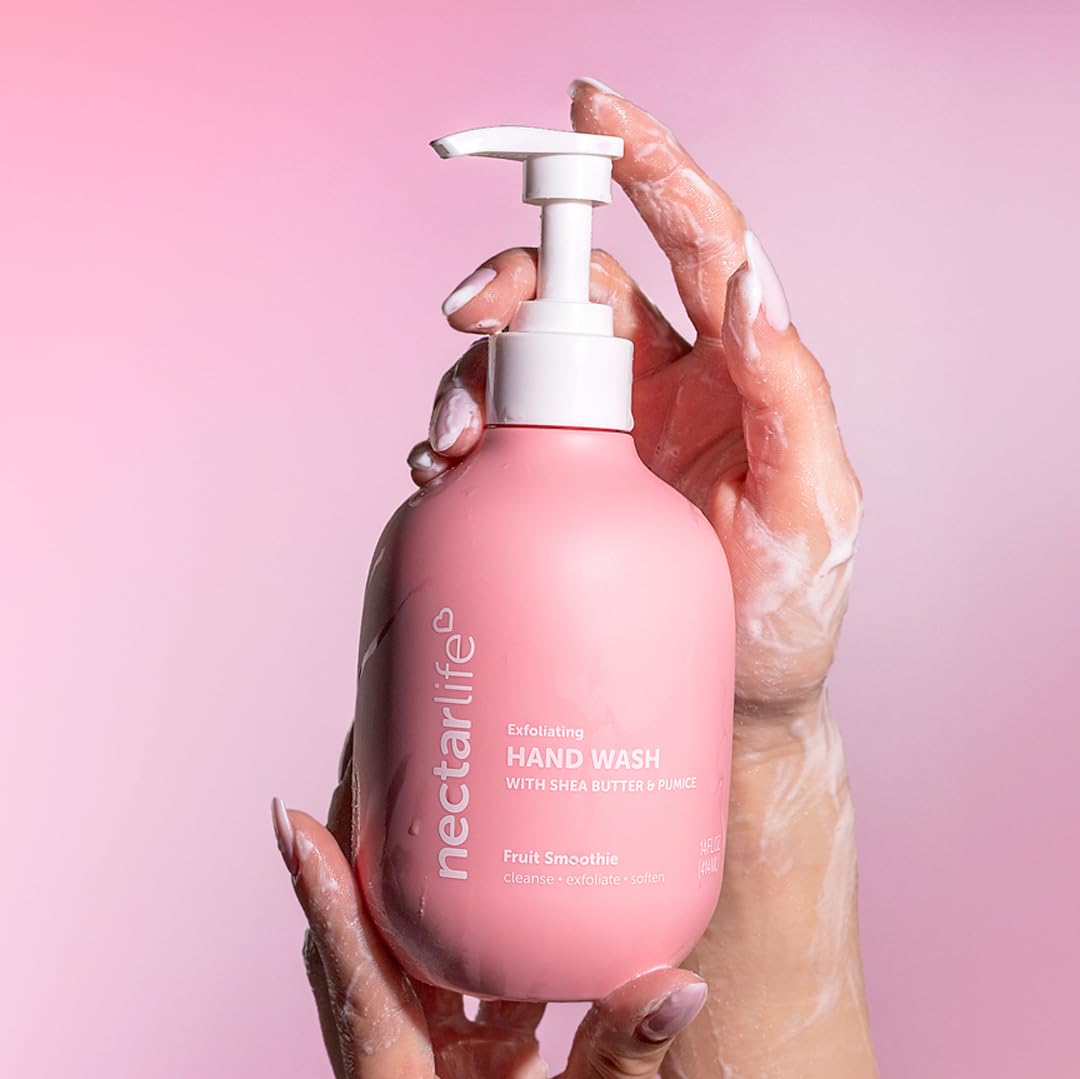 Nectar Life Daily Glow Kit Body Skin Care Set, Whipped Soap, Sugar Body Scrub, Hand Wash (Fruit Smoothie Scent)