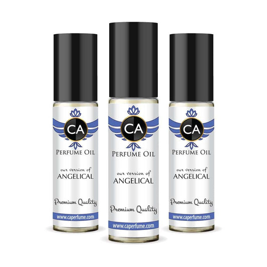 CA Perfume Impression of Angelical for Women Eau De Parfum Amber Vanilla Scent Long Lasting Perfumes for Women Travel Size TSA Ready for Day and Night Wear 0.33 Fl Oz 10ml (Pack of 3)