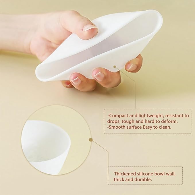 4 Piece Silicone Mixing Bowl Set, 3.93-Inch Microwaveable Silicone Bowls, Facial Bowls for Aestheticians, for Facial Masks, Mud Masks and Other Skin Care Products