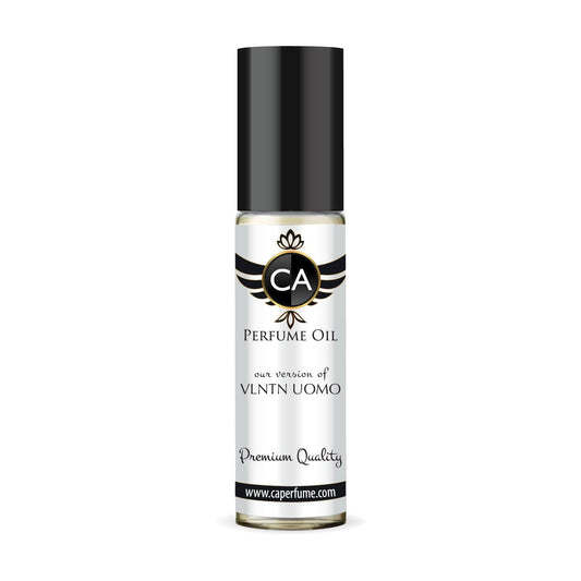 CA Perfume Impression of Vlntn Uomo For Men Replica Fragrance Body Oil Dupes Alcohol-Free Essential Aromatherapy Sample Travel Size Concentrated Long Lasting Attar Roll-On 0.3 Fl Oz/10ml