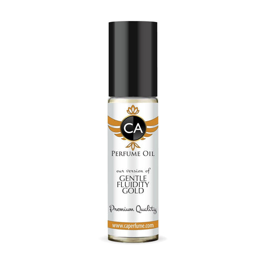 CA Perfume Impression of Gentle Fluidity Gold Unisex Fragrance Oil Amber Vanilla Scent Long Lasting Perfumes for Women & Men Travel Size TSA Ready Mini Parfum Body Oil Roll-on 0.33 Fl Oz 10ml