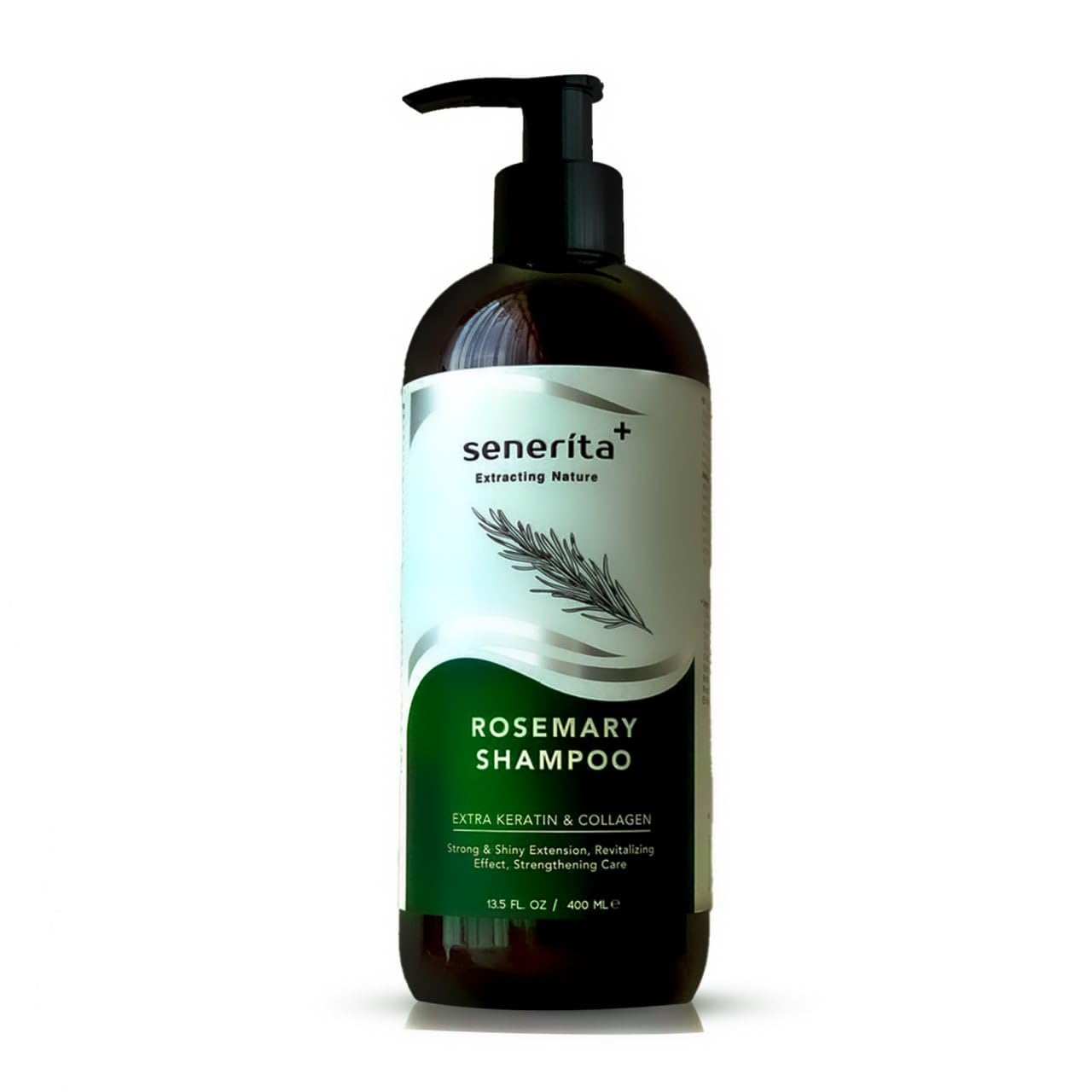 Rosemary Shampoo and Shower gel with Keratin & Collagen, 13.5 Fl Oz, Strengthening & Revitalizing. 400ML