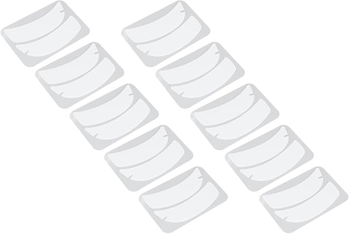 10 Pairs Reusable Silicone Under Eye Gel Pads for Eyelash Extensions, Flexible Notch Design Eyelash Extension Patches for Salons Individuals Schools (White)