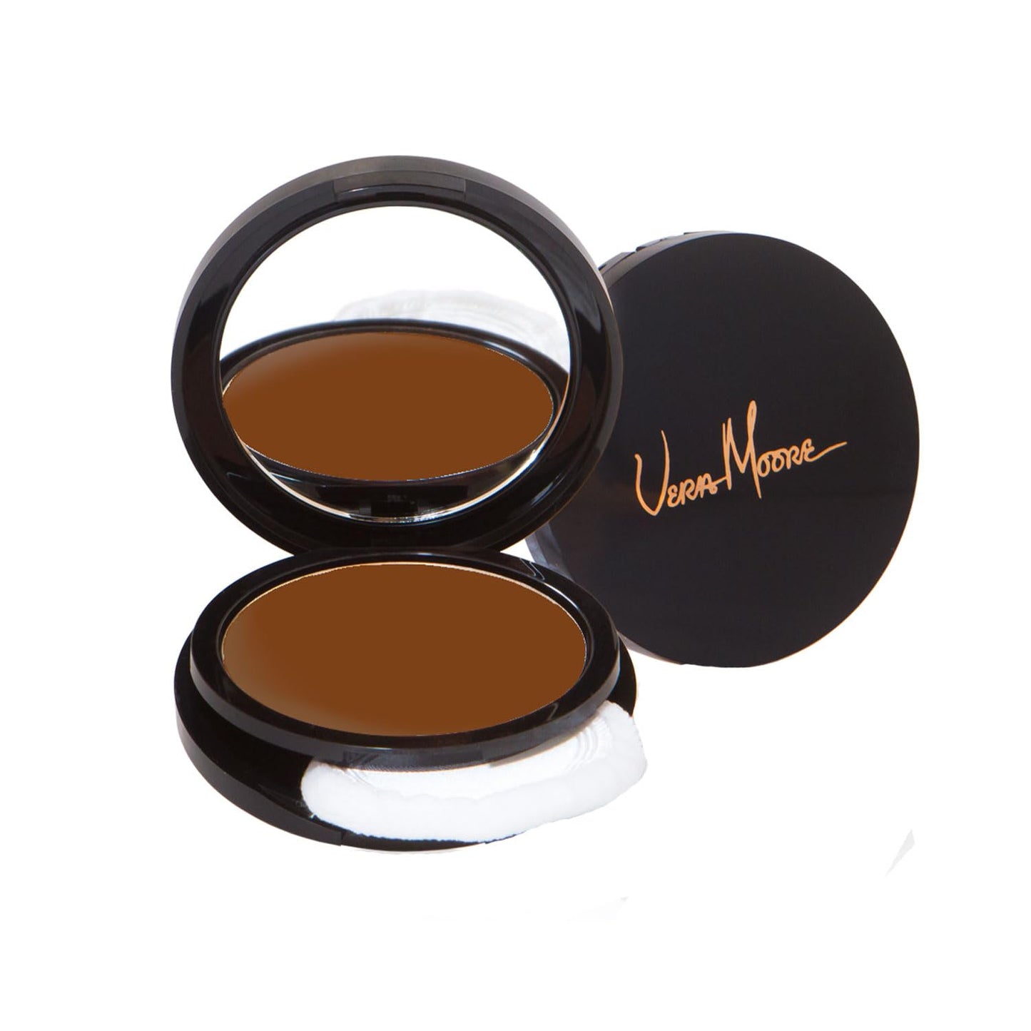 Vera Moore Matte Pressed Powder, Makeup Setting Compact Powder, Face Powder for Full Coverage with Flawless Finish, Shine, Matte Finish for All Skin Types (Antique Brown, 12.5g)