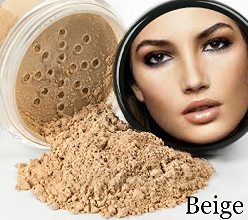 STARTER SET w/SETTING SPRAY MIST (BEIGE) Mineral Makeup Kit Bare Face Matte Sheer Foundation Cover