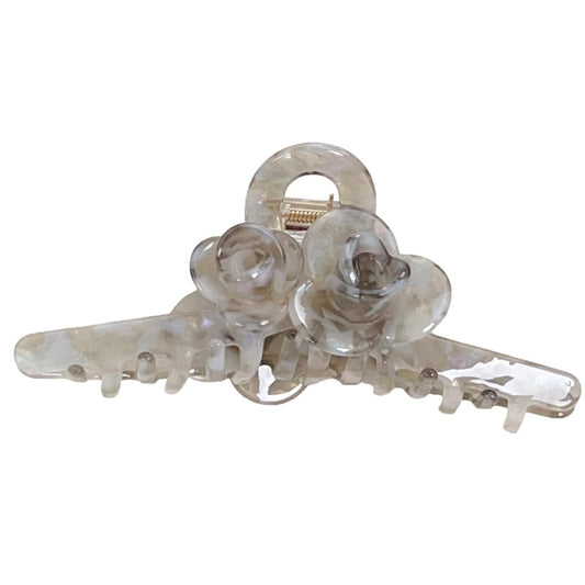 Premium Acetate Hair Clip for Women - Elegant Plant-Based Hair Claw with Secure Hold, Gentle on Hair (A-Iridescent Gray, 5.1 * 2.3 * 2.1inch)