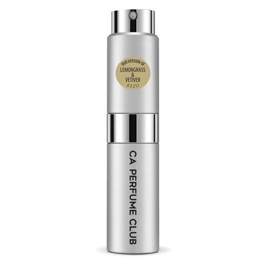 CA Perfume Impression of Lemongrass & Vetiver for Women and Men Woody Aromatic Scent Long Lasting Unisex Fragrance Eau De Parfum Travel Size Refillable Atomizer Spray 0.27 Fl Oz 8ml
