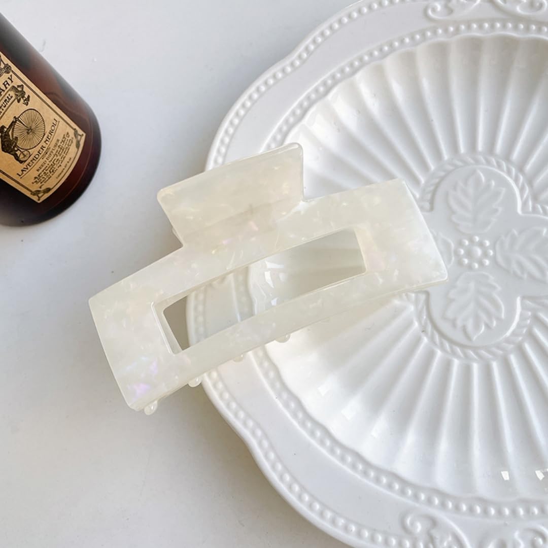 Large Cellulose Acetate Hair Claw, 4.1 Inch Tortoise Shell Claw Clip Banana Clips Hair Claw Clips for Thick Curly Hair, Hair Jaw Clamp Fashion Hair Accessories for Women Ladies (2 Pack)