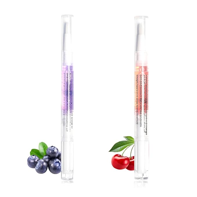 Nail Cuticle Oil KIT 2 Scent (Blueberry Cherry) Revitalize and Strengthen Your Nails Premium Nail Nutrient Oils Ideal for Home DIY or Nail Salon
