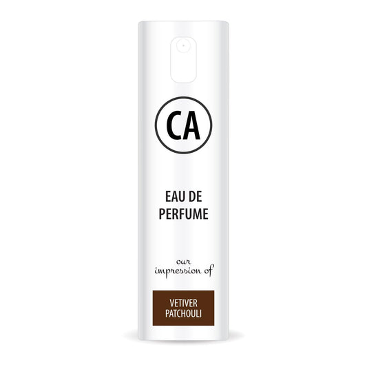 CA Perfume Impression of Vetiver Patchouli Unisex Eau De Parfum Woody Chypre Scent Long Lasting Unisex Fragrance Travel Size TSA Ready for Day and Night Wear 0.33 Fl Oz 10ml