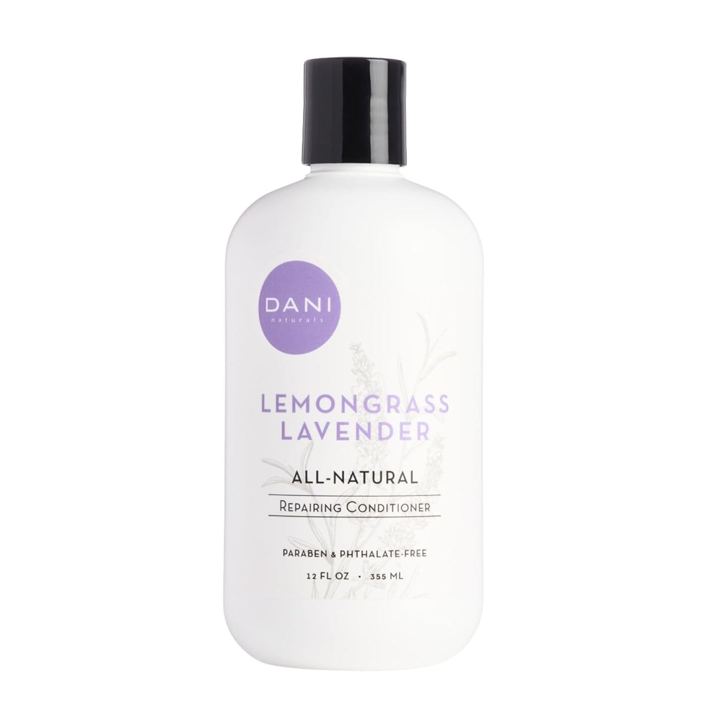 DANI Naturals Conditioner – Lemongrass Lavender, Hydrating & Repairing, Soothes Scalp Redness & Dryness, Reduces Dandruff, Color-Safe & Vegan, 12 oz