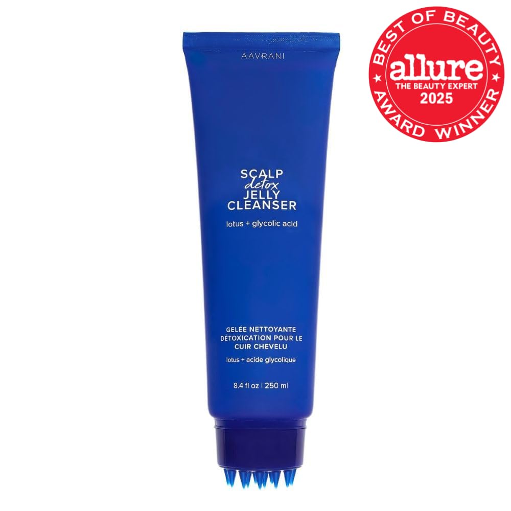 AAVRANI Scalp Detox Jelly Cleanser - Sulfate-Free Clarifying Shampoo - with Glycolic Acid & Vitamin E to Remove Build Up and Excess Oil - Color-Safe - Vegan - 8.4 Fl Oz