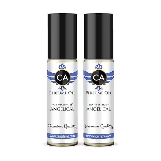 CA Perfume Impression of Angelical for Women Eau De Parfum Amber Vanilla Scent Long Lasting Perfumes for Women Travel Size TSA Ready for Day and Night Wear 0.33 Fl Oz 10ml (Pack of 2)
