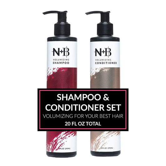 Nicole + Brizee N+B Volume Shampoo + Conditioner Set | Sulfate-Free, Paraben-Free | Strengthens, Hydrates, Volumizes, Nourishes | For All Hair Types | USA Made