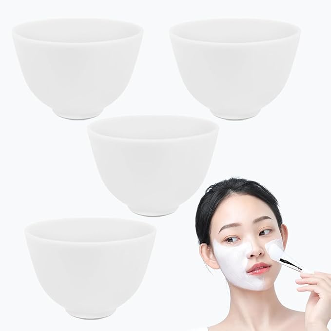 4 Piece Silicone Mixing Bowl Set, 3.93-Inch Microwaveable Silicone Bowls, Facial Bowls for Aestheticians, for Facial Masks, Mud Masks and Other Skin Care Products