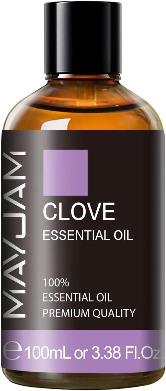 Clove Essential Oil, 3.38FL.OZ Pure Essential Oils by MAYJAM, Large Volume Clove Oil, Perfect for Aromatherapy Diffuser, Great for DIY Candle and Soap Making