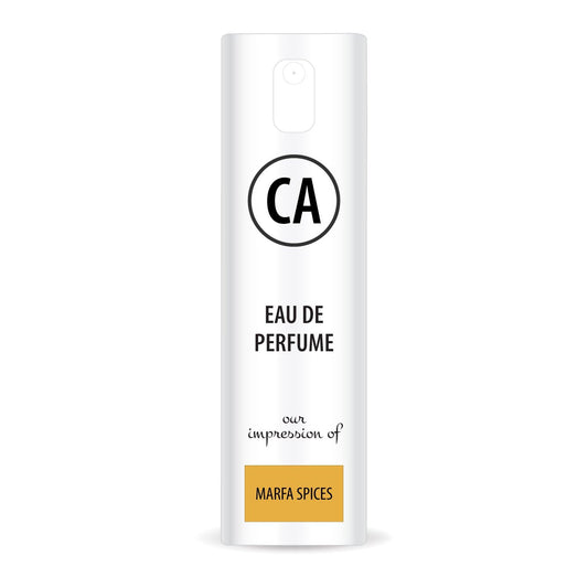 CA Perfume Impression of Marfa Spices Unisex Eau De Parfum Amber Floral Scent Long Lasting Unisex Fragrance Travel Size TSA Ready for Day and Night Wear 0.33 Fl Oz 10ml