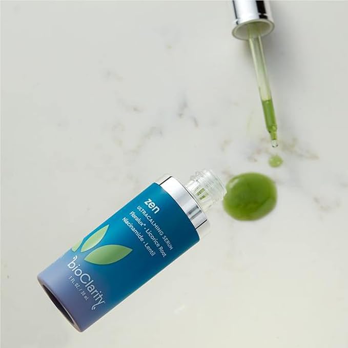 BioClarity Zen Ultra-Calming Serum | Ultracalming Serum for Redness-Prone Skin | 100% Vegan | Calm, Soothe, and Soften Face | Contains Floralux Naturally made from Chlorophyll | 1.7 fl. oz (Pack of 3)