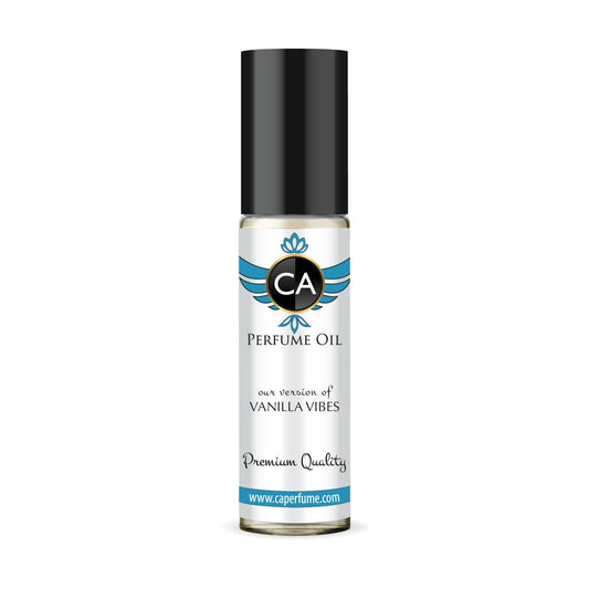 CA Perfume Impression of Vanilla Vibes Unisex Fragrance Oil Amber Scent Long Lasting Perfumes for Women & Men Travel Size TSA Ready Mini Parfum Body Oil Roll-on 0.33 Fl Oz 10ml