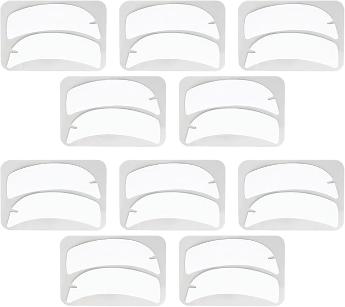10 Pairs Reusable Silicone Under Eye Gel Pads for Eyelash Extensions, Flexible Notch Design Eyelash Extension Patches for Salons Individuals Schools (White)
