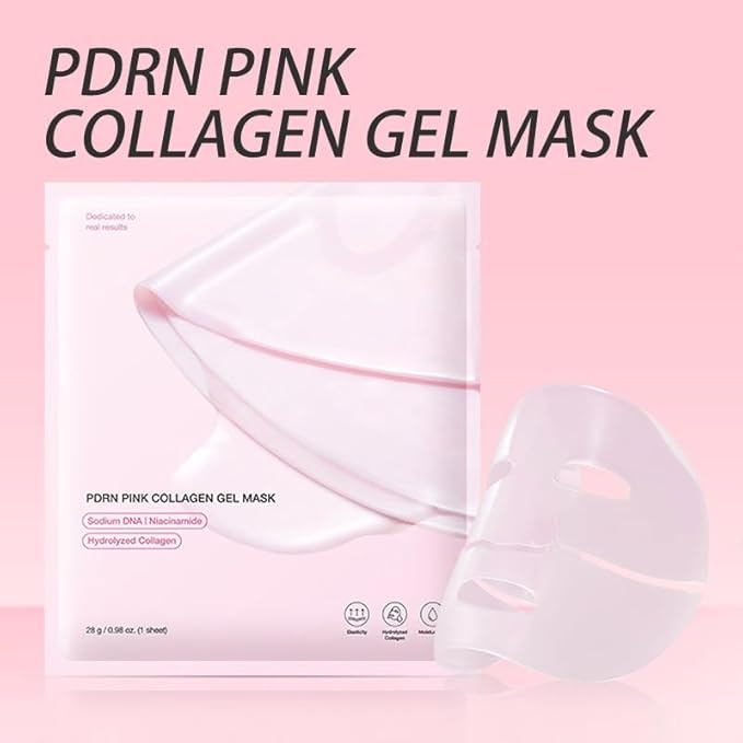 Pink collagen face mask,skin care jelly gel mask,overnight face mask for glass glow skin- elasticity, hydrating, firming and moisturizing,Pore Minimizing, Elasticity Improvement 4Pcs