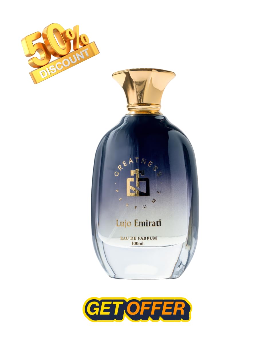 Greatness Lujo Emirati Eau de Parfum - Unisex Perfume for Men and Women - Long Lasting Luxury Fragrance with Fresh Lavender, Mint, Smooth Vanilla, Benzoin, and Deep Notes of Honey - 100 ml
