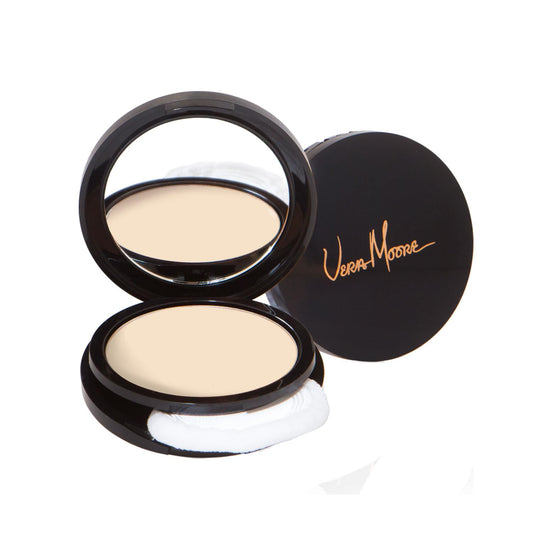 Vera Moore Matte Pressed Powder, Makeup Setting Compact Powder, Face Powder for Full Coverage with Flawless Finish, Shine, Matte Finish for All Skin Types (Linen, 12.5g)