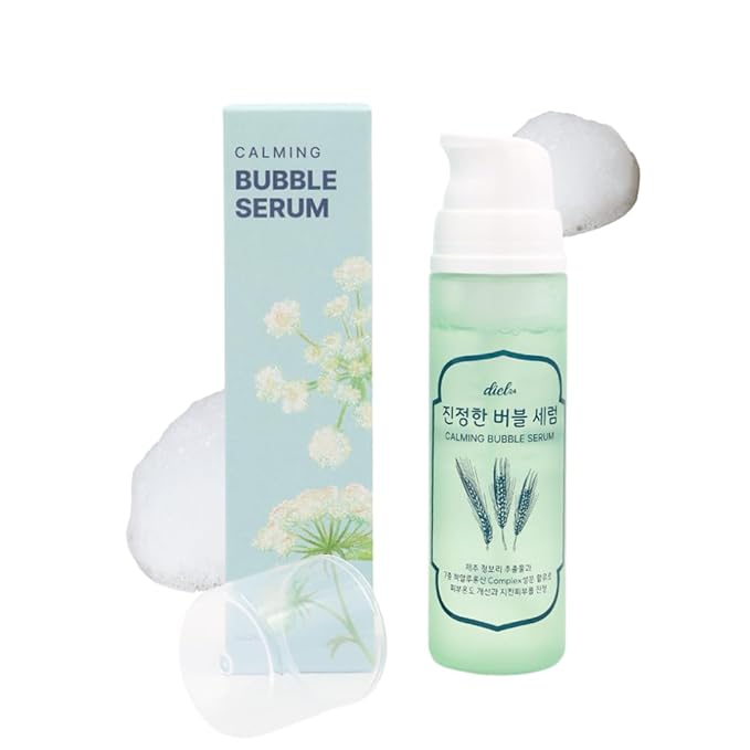 Calming Bubble Serum- Diel Friends Foaming bubble serum with Barley Extract and 7 Hyaluronic Acid for Calming and Brightening - Clean and Vegan ingredients for teens and adults